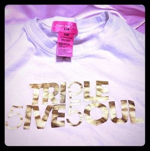 Vintage Tri5le 5ive 5oul gold foil print slim cut Baby tee